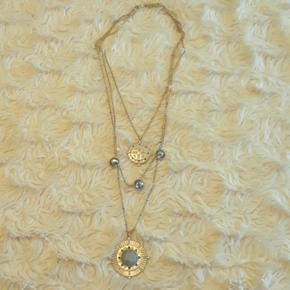 Time and Tru Compass Stone Necklace